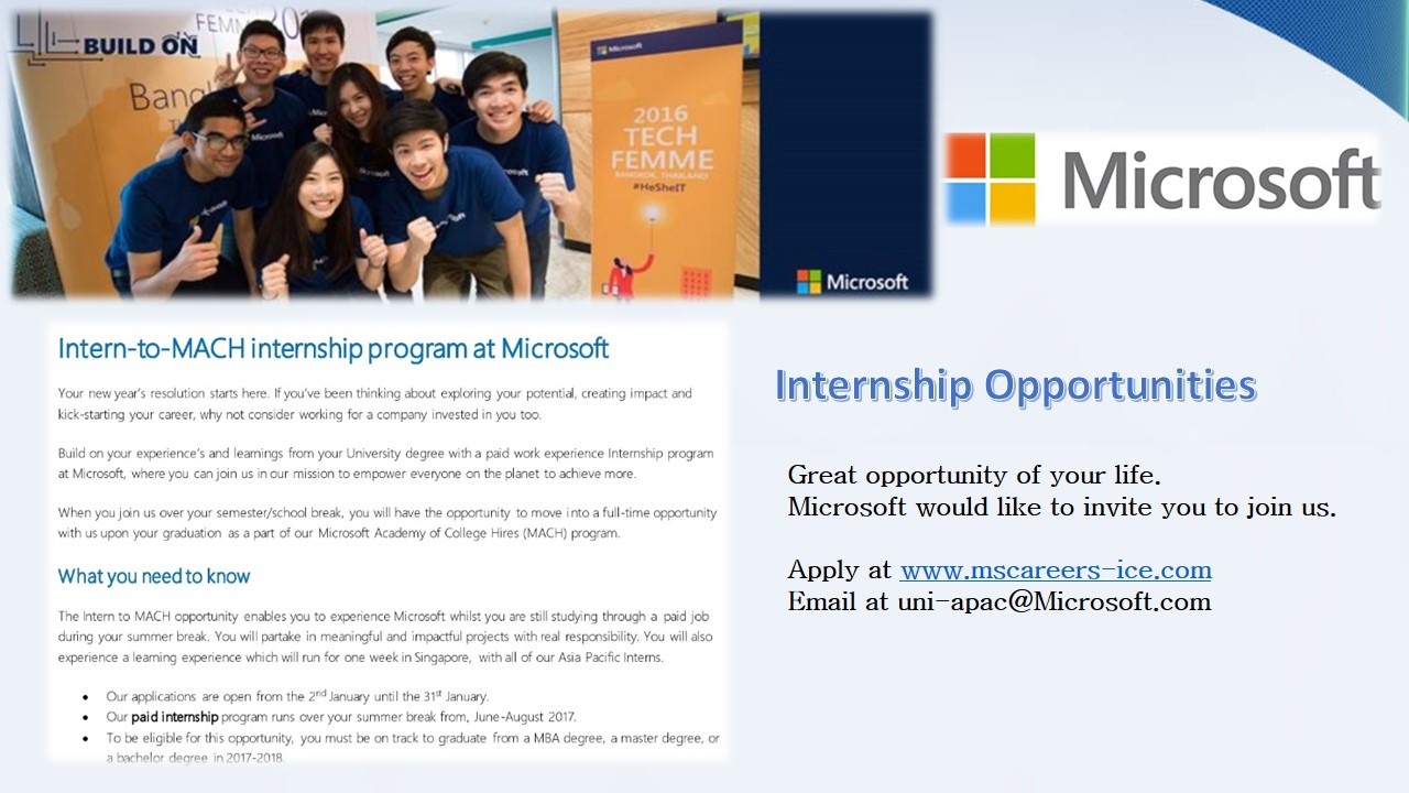 microsoft internships 2018